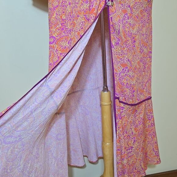 Vix Paula Hermanny Lia Long Swimwear Coverup Margritte Size Medium Tie Front - Picture 12 of 16